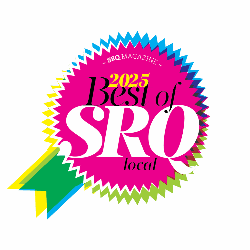 Digital pink and gold award best of SRQ 2025